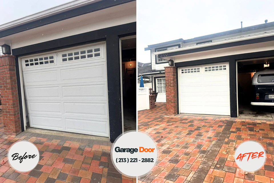 Before and after: garage door repair Kalama, WA